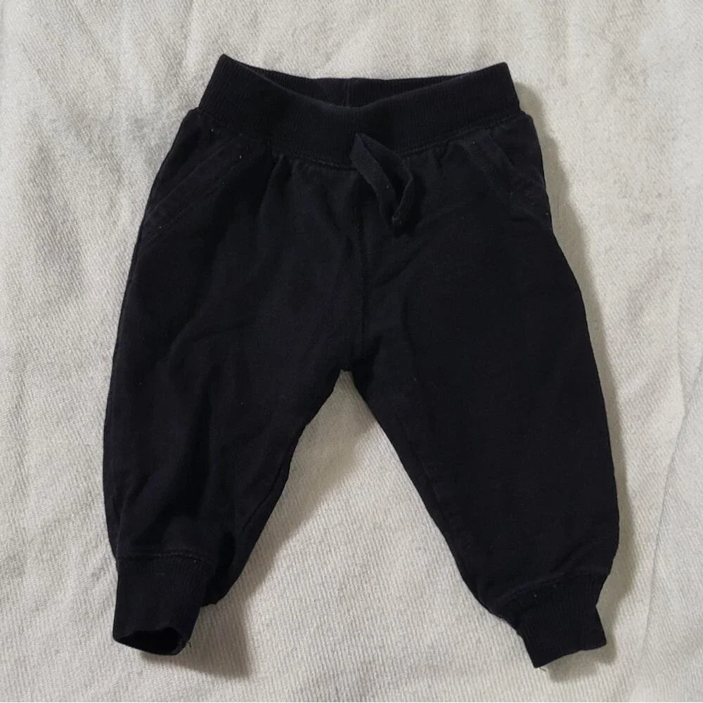 The Children's Place Babies Elasticized Black Joggers Pants Size 3-6M